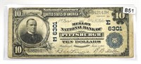 1902 $10 Pittsburgh, PA National Bank Note