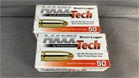(2x) 50rnds MaxxTech 9mm FMJ