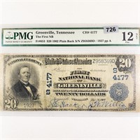 1902 LG $20 Greenville Bank, TE NB Note PMG-12