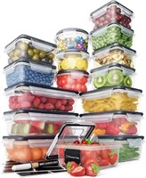 Food Storage Containers Set with Easy Snap Lids