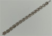 Vtg. Beau Sterling Silver Floral Bracelet