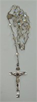 Sterling Silver Rosary W/ Aurora Borealis