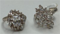 Nice lot of two Sterling Silver White Sapphire