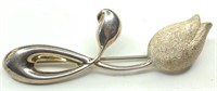 Vintage Sterling Tulip Brooch