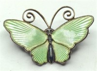 Sterling Norweigan Enamel Butterfly Brooch