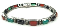 Sterling Silver Multi Stone Bracelet