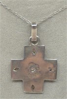 Vtg. Mexico Sterling Silver Cross Pendant