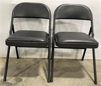 (F) Sudden Comfort Black Foldable Chairs Bidding