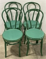 (AM) Wood Chairs w/ Fabric Seats Paint Is Chipped