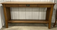 (H) Wood Sofa Table w/ Soft Close Drawer Item Has