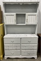 (H) Painted Wood Hutch w/ Drawers And Cabinets