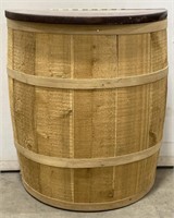 (AM) Half Barrel Table/Storage Chest Appr
