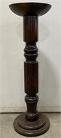 (H) Wood Candle Holder Pillar Appr 28 inches