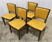 (AV)
Set of Wooden with Vinyl Upholstered Chairs