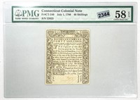 1780 Conn. Colonial Note 40 Shillings PMG-CHOICE58
