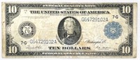 1913 US Blue Seal Ten Dollar Bill