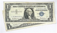 (2) 1957 $1 Silver Certificates