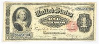 1891 $1 Martha Washington Silver Certificate RARE