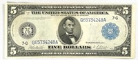 1913 LG $5 Silver Certificate CLOSELY UNC
