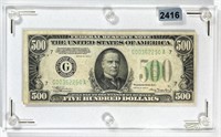 1934-A $500 Five Hundred Dollar Federal Res. Note
