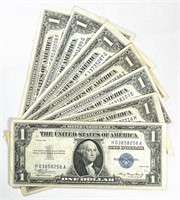 (7) 1935 $1 Silver Certificates CLOSELY UNC