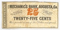 1863 25c  Augusta, GA Fractional Currency Note