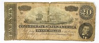 1864 $20 Confederate Note CIRCULATED