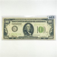 1934 Series $100 Federal Reserve Note CLOSELY UNC