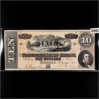1864 Series -$10 Dollar Confederate States Note