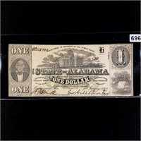 1863 $1 Dollar Note, STATE OF ALABAMA