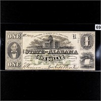 1863 $1 Dollar Note, STATE OF ALABAMA