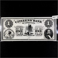 1800's $1 DOLLAR, CITIZEN'S BANK OF LOUISIANA