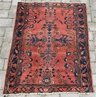 Antique Persian Hand Knotted 3.6'x4.6' Wool Rug