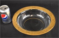 Antique Gold Encrusted Glass Centerpiece Bowl