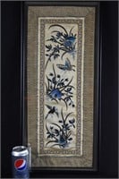 Chinese Embroidered Silk Panel Framed