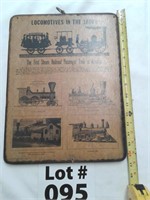 Wooden sign- locomotives in the 1800s 12x16