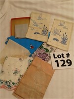 Beautiful vintage handkerchiefs and napkins