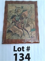 Woman's holy war plaque  9 1/4" x 11 3/4"
