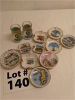Assorted collectible miniature plates and cups