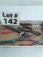 Wire cutters, pliers, pruning shears