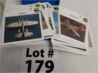 Very unique Assorted data cards for airplanes