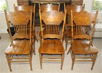 lot of 6 oak dining chairs joints solid