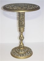 reticulated solid brass side table w cardinal