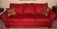 casual red sofa clean