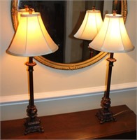 pair resin buffet style lamps