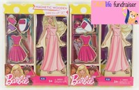 2 New Barbie Magnetic Wooden Dress-Up Set