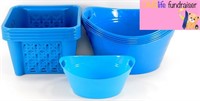 * 11 Small Blue Stackable Storage Baskets