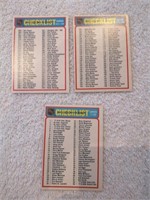 UNMARKED CHECKLISTS OPC- 1978-79