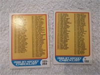 UNMARKED CHECKLISTS OPC- 1986-87 roy rookie