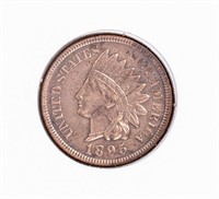 Coin 1895 Indian Head Penny, AU Cleaned